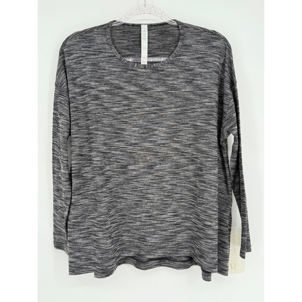Lululemon City Bound LS Long Sleeve Top Heathered Grey Rulu Fabric Sz 4 Org $88